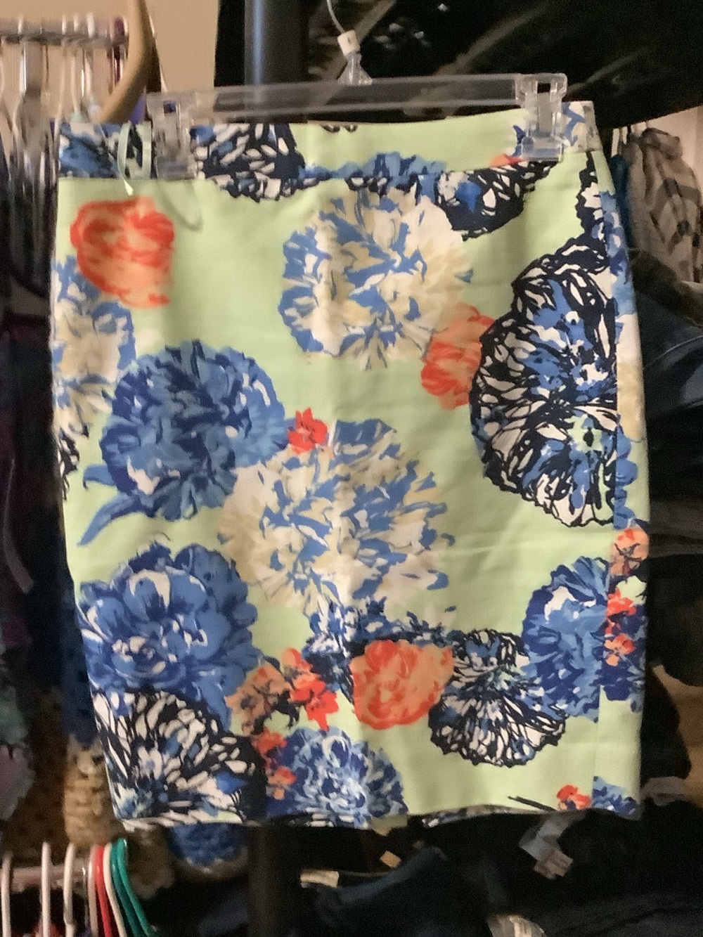 J. Crew‎ Floral Midi Skirt in Mint Green, Blue & Coral